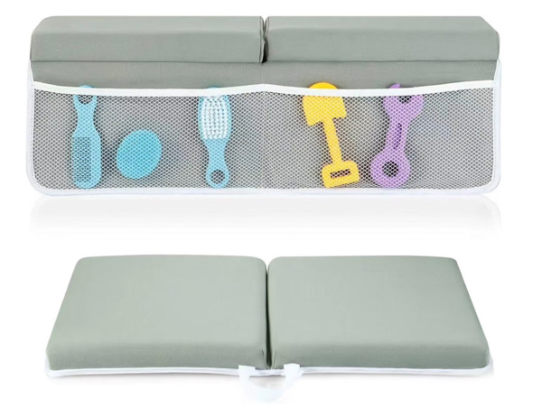 Amazon.com: PandaEar Baby Bath Kneeler & Elbow Rest Pad, Comfortable Non-Slip Kneeling Mat Cushion with Toy Organizer Storage Pockets, Foldable Foam Mat for Toddler Bathroom Bathing Time (Grey)