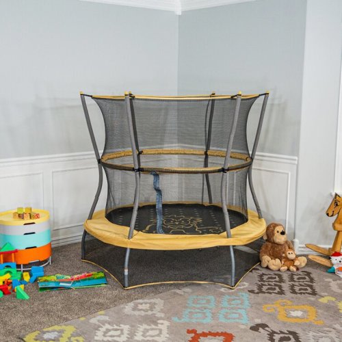 ActivPlay 60" Round Safari Mini Bouncer Lion- Tan pad Gray foam