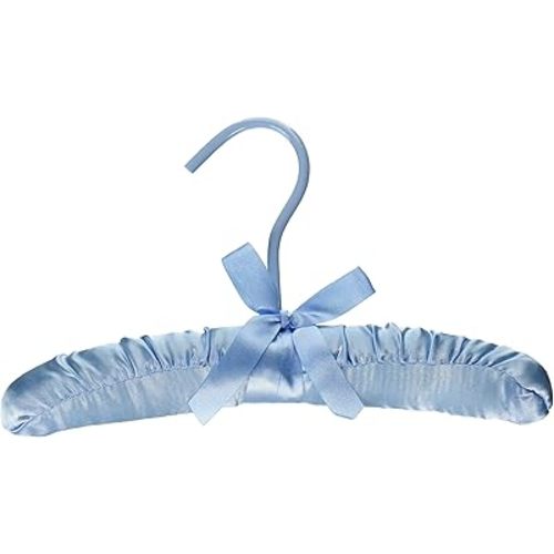 10" Light Blue Baby Satin Padded Hangers - Pack of (6)