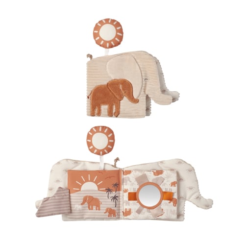 Modern Moments by Gerber Baby Boy Developmental Soft Crinkle Book, Ivory Elephant