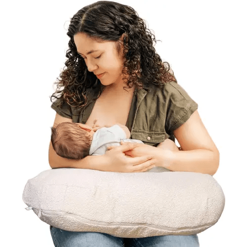 Boppy Nursing Pillow - Ergonomic Bottle & Breastfeeding Pillow with High, Firm, Large Area, Water-Repellent Cushion with Washable Cover; Baby Safety Alliance Verified - Oatmeal Boucle
