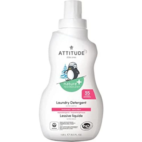 ATTITUDE Baby Laundry Detergent, EWG Verified, Plant and Mineral-Based Formula, HE Compatible, Vegan Household Products, Unscented, 35 Loads, 35.5 Fl Oz