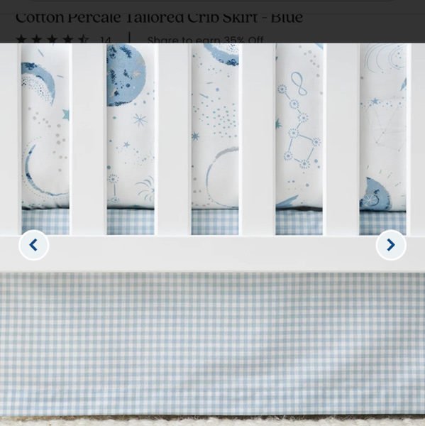 Ditsy Gingham Organic Cotton Crib Skirt | The Company Store