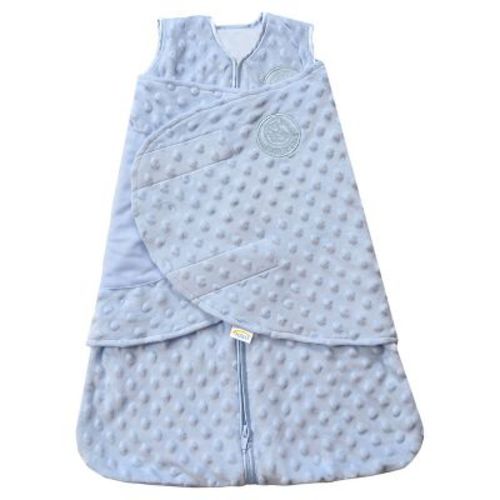 HALO Innovations SleepSack Swaddle Wrap Plushy Dot Velboa - Blue Newborn