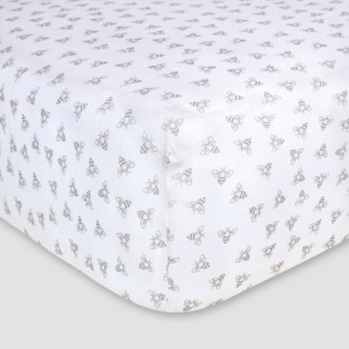 Burt's Bees Baby® Organic Fitted Crib Sheet - Honeybee - Gray