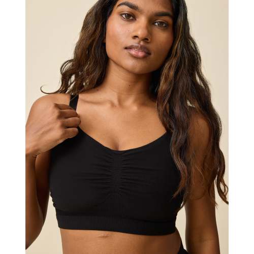 Sublime® Bamboo Hands-Free Pumping Lounge & Sleep Bra | Black - Kindred Bravely