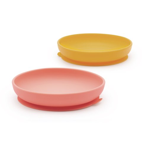 Silicone Suction Bowl Set - Coral & Mimosa