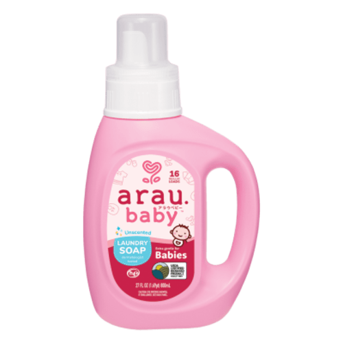 Arau Baby Unscented Laundry Soap - Pure Gentle Baby Soap, Plant Based, Cleans Baby, Newborn, Infant Clothes, EcoFriendly, Protects Sensitive Skin, Hypoallergenic, Liquid Laundry Soap (27 Fl Oz)