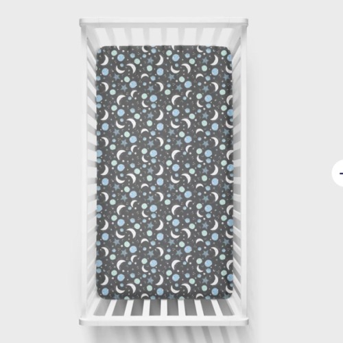 Blue To the Moon and Back Fitted Crib Sheet - Standard