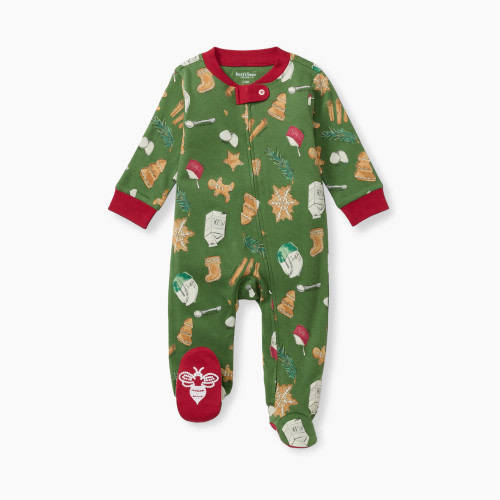 Burt's Bees Baby Holiday Organic Sleep & Play Zip-Up Footie Pajamas - Holiday Cookies, Newborn