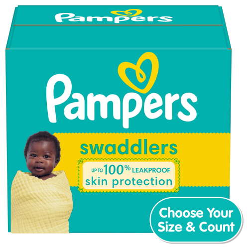 Pampers Swaddlers Diapers Size 3, 136 Count - New & Improved, 100% Leakproof, Wrap & Protect System