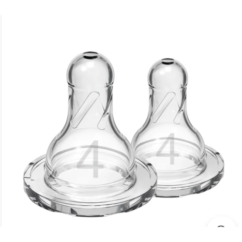 Dr. Brown’s Natural Flow® Narrow Baby Bottle Silicone Nipple, 2-Pack