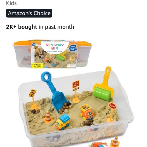 Amazon.com: Creativity for Kids Sensory Bin: Construction Zone Playset - Preschool Learning Activities, Excavator Toys for Boys Ages 3-5+, Outdoor Toys and Gifts for Kids : Toys & Games