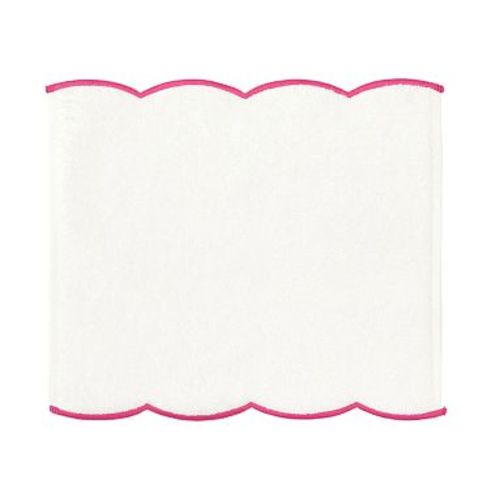 Monique Lhuillier Scallop Bath Towel Collection, Washcloth, White/Pink