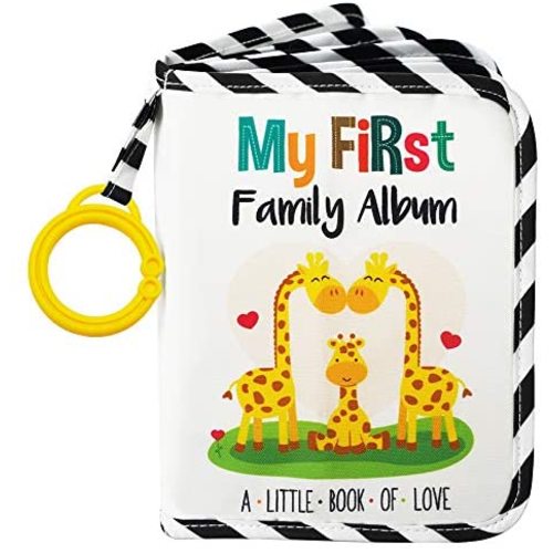 Urban Kiddy™ Baby's My First Family Album | Soft Photo Cloth Book Gift Set for Newborn Toddler & Kids (Giraffe)