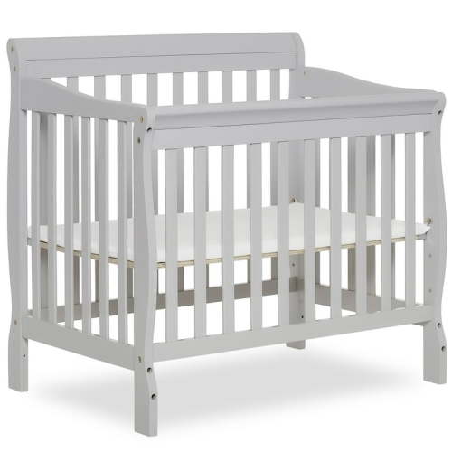 Dream On Me Aden 4-in-1 Convertible Mini Crib, Mystic Gray