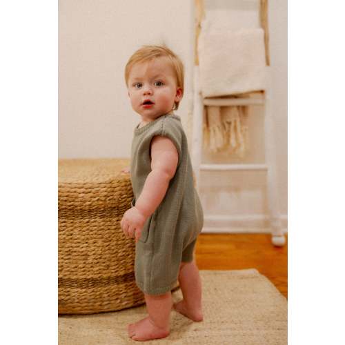Covey Knit Romper in Green