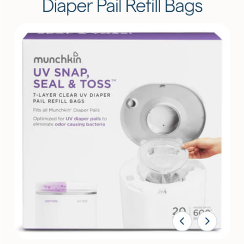 UV Snap, Seal & Toss™ Diaper Pail Refill Bags, 20 Pack | Munchkin