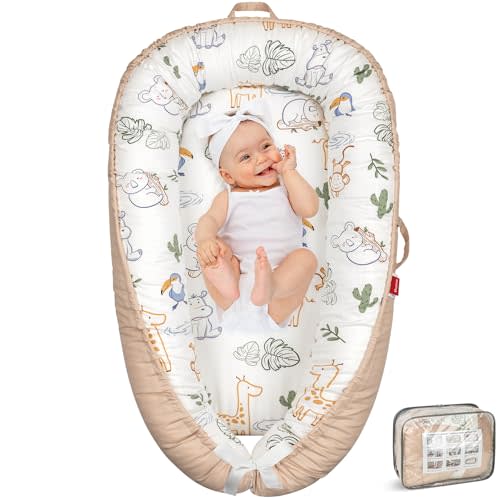 BUTOA Baby Lounger - Baby Lounger for Newborn 0-24 Months, Breathable & Soft Baby Nest, Portable and Lightweight Infant Lounger for Home and Travel, Ideal Newborn Babies Essentials Baby Shower Gifts