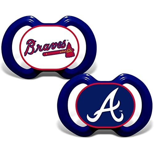 Baby Fanatic Atlanta Braves Pacifier 2-Pack, Multi, One Size (ATB2000)