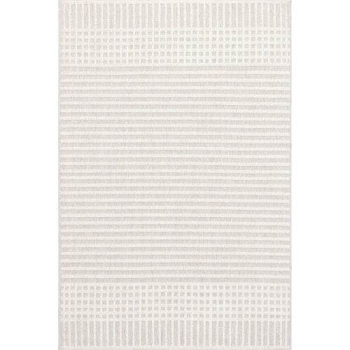 Nuloom Yulia Geometric Bands Pet Friendly Machine Washable Area Rug