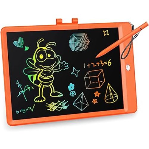 KOKODI LCD Writing Tablet, 10 Inch Colorful Toddler Doodle Board Drawing Tablet, Erasable Reusable Electronic Drawing Pads, Educational and Learning Toy for 3-6 Years Old Boy and Girls