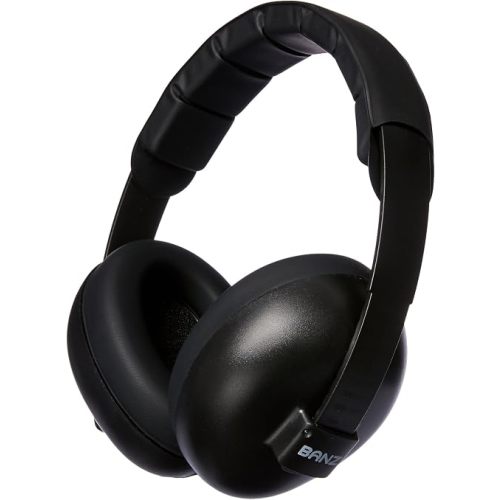 BANZ Baby Earmuffs – Noise Cancelling Headphones for Infant & Toddler Hearing Protection, Baby Ear Muffs Noise Protection, ANSI Certified, Ages 0–2 Years, Adjustable - Black
