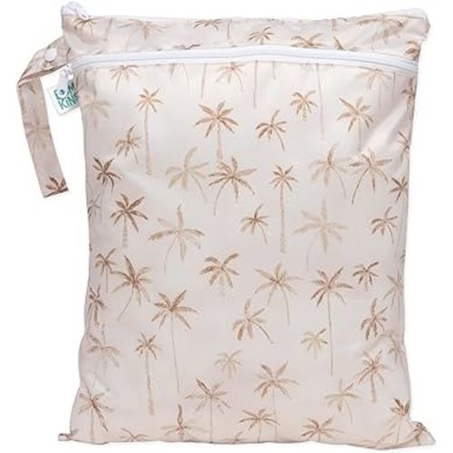 Bumkins Waterproof Wet Dry Bag for Baby, Travel, Swim Suit, Cloth Diapers, Pump Parts, Pool, Gym Clothes, Toiletry, Strap to Stroller, Daycare, Zip Reusable Bag, Wetdry Packing Pouch, Palm Trees