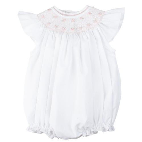 BUTTERFLY SLEEVE BUBBLE- WHITE AND PINK