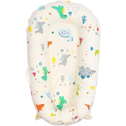 Baby Lounger Cover for Dockatot Deluxe + | Premium Quality Newborn Lounger Cover | 100% Cotton Hypoallergenic Extra Cover [Fits Deluxe+] (Cover Only) (Dino)