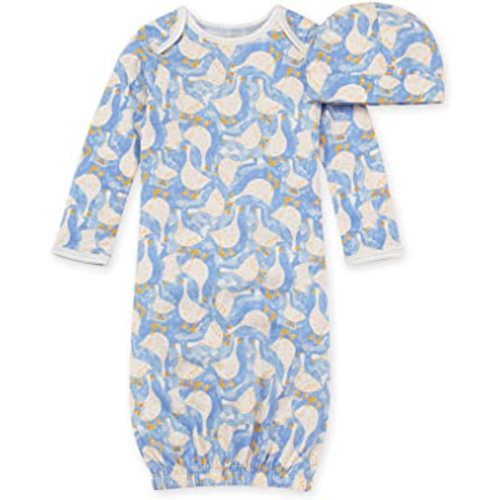 Burt's Bees Baby Baby Girls' Sleeper Gown & Hat Set, One Size, 0-6 Months, 100% Organic Cotton