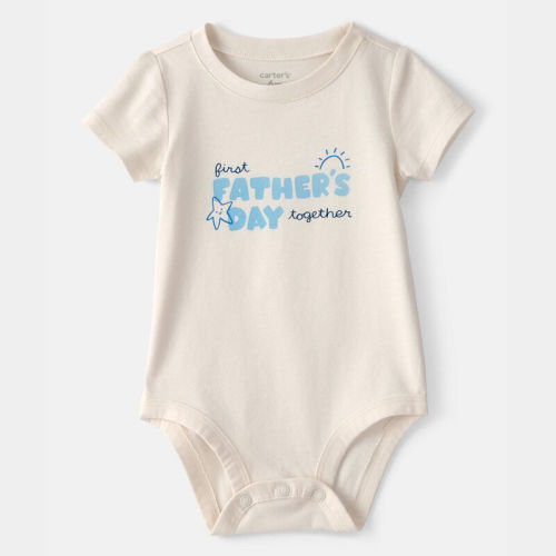 Baby 'Fathers Day' Graphic Bodysuit - Cream | Carter’s Oshkosh Canada