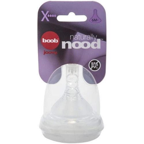 Joovy Boob Naturally Nood Bottle Nipples Featuring Ultra-Strong Silicone with Bumps to Mimic Mom and Available in 5 Flows - Compatible with Joovy Boob Bottle Line (X-Cut)