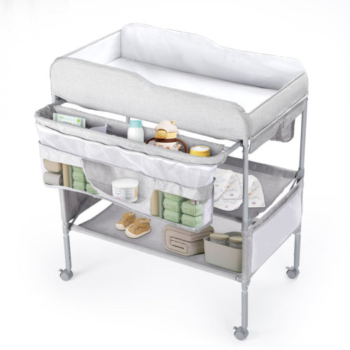 Rebrilliant Procella Foldable Baby Changing Station, Height Adjustable Waterproof Diaper Changing Table, Newborn Nursery Organizer & Reviews | Wayfair