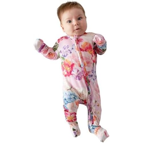 Posh Peanut Convertible Baby Sleepers - Girls Footless Baby Pajamas with 2 Way Zipper for Easy Diaper Changes