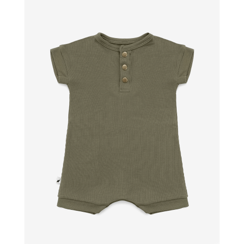 Olive Ribbed Romper