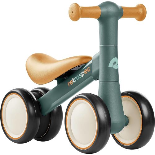Retrospec Cricket 2 Baby Walker Balance Bike with 4 Wheels for Ages 12-24 Months - First Birthday Gift Toddler Bicycle Toy for 1 Year Old’s - Ride On Toys for Boys & Girls