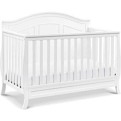 daVinci Emmett 4-in-1 Convertible Crib - GREENGUARD Gold Certified - Converts from Baby Crib to Toddler Bed, Daybed, and Full-Size Bed Effortlessly - 4 Adjustable Heights - Wooden White Crib