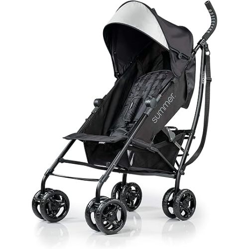 Ingenuity 3Dlite Convenience Stroller, Jet Black – Lightweight Stroller with Aluminum Frame, Large Seat Area, 4 Position Recline, Extra Large Storage Basket – Infant Stroller for Travel and More