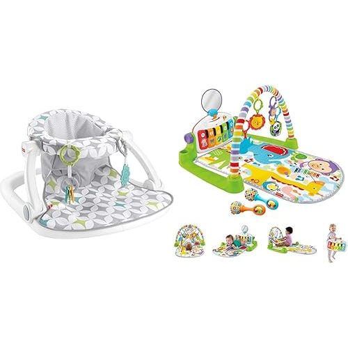 Fisher-Price Baby Chair with Toys and Playmat with Piano Gym, Maracas & 5 Toys