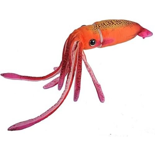 Wild Republic Print Squid Plush, Stuffed Animal, Plush Toy, Gifts for Kids, Orange, 22 Inches