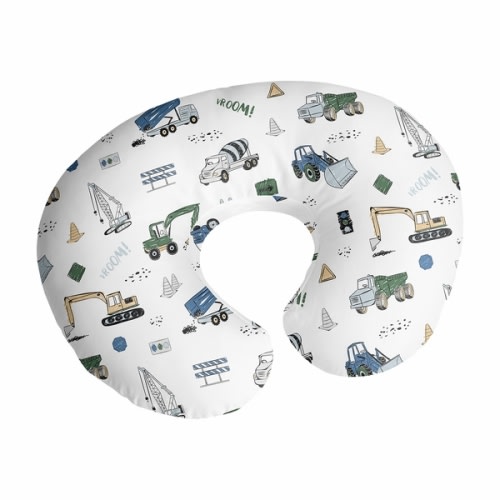 Construction Truck Green and Blue Collection Nursing Breastfeeding Pillow Cover
