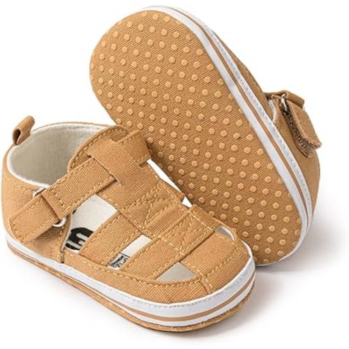Meckior Baby Infant Boy Girl Sandals Newborn Non-Slip Soft Rubber Sole Sandals for Baby Boys Open-Toe Outdoor Casual Summer First Walkers Shoes