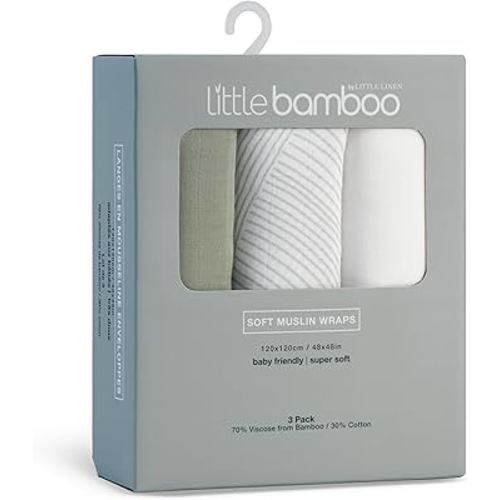 Little Bamboo Muslin Baby Swaddle Wraps, Bayleaf (Pack of 3) : Amazon.com.au: Baby