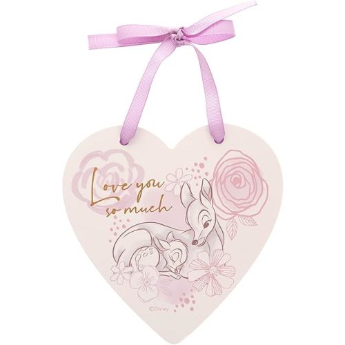 Happy Homewares Love You So Much Bambi Hanging Wooden Plaque for Newborn or Baby Shower - Officially Licensed Product