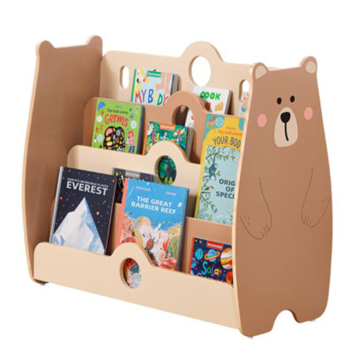 Redwood Rover Solid Wood Montessori Bookshelf, 4 Tier Kids Bookshelf | Wayfair