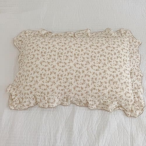 BuLuTu | (Camellia) 100% Cotton Muslin Kids Toddler Pillowcase Flowers