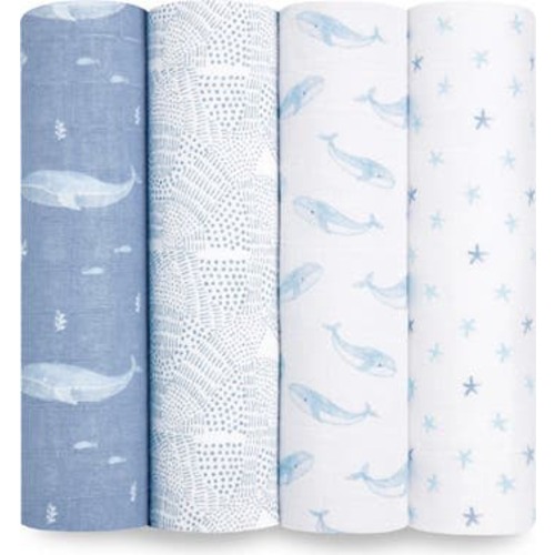 Boutique 4-Pack 100% Organic Cotton Muslin Swaddles