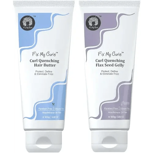 Curl Quenching Moisture Styling Duo | For Curly, Wavy, Dry, Frizzy Hair | Enriched With Aloe Vera, Chia Seed, and Flax Seed | Silicone Free Curl Activator | Frizz Control | 3.5oz each