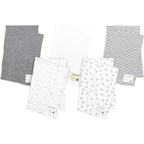 Burt's Bees Baby - Burp Cloths, 5-Pack Extra Absorbent 100% Organic Cotton Drool Cloths